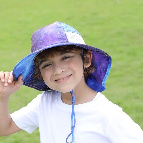 قبعة ريتشين الشمسية للأطفال للحماية من الأشعة فوق البنفسجية في الهواء الطلق، قبعات لعب الشاطئ مع غطاء للرقبة، قبعة صيد بحافة واسعة للأولاد والبنات من عمر 3 إلى 12 سنة in Kuwait