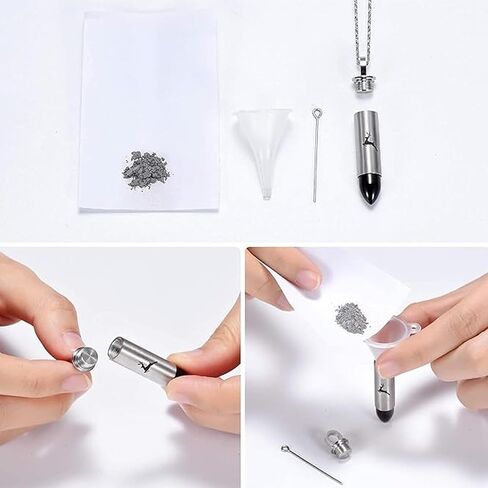Deer Bullet Cremation Urn Necklace for Ashes Stainless Steel Memorial Cremation Jewelry for Loved One's Ashes Pendant in Kuwait