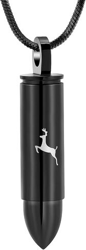 Deer Bullet Cremation Urn Necklace for Ashes Stainless Steel Memorial Cremation Jewelry for Loved One's Ashes Pendant in Kuwait