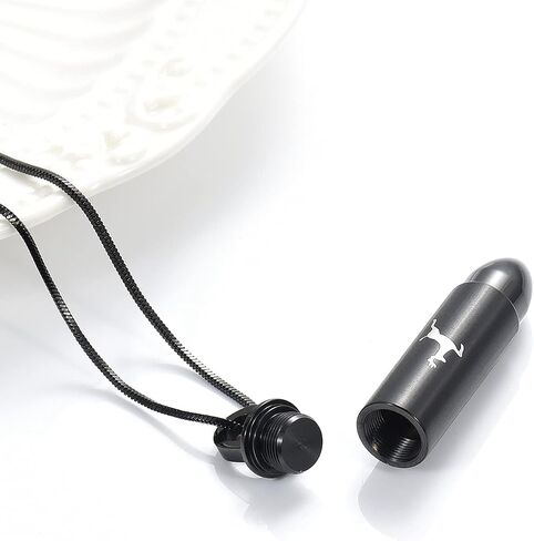 Deer Bullet Cremation Urn Necklace for Ashes Stainless Steel Memorial Cremation Jewelry for Loved One's Ashes Pendant in Kuwait