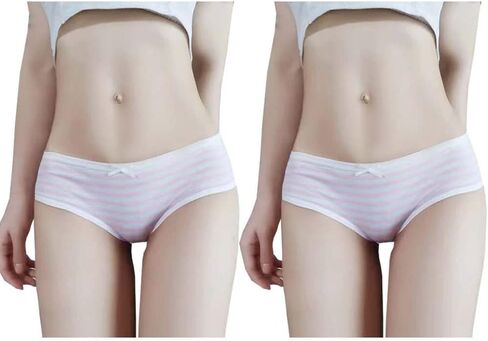 FASXIR Japanese Style Cute Striped Cotton Thong Bikini Underwear Briefs Panty Cosplay Panties for Women Pack of 2 in Saudi Arabia