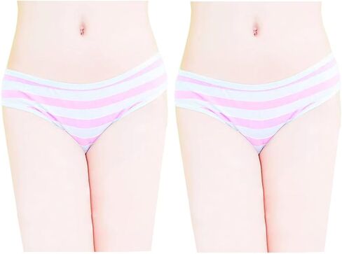 FASXIR Japanese Style Cute Striped Cotton Thong Bikini Underwear Briefs Panty Cosplay Panties for Women Pack of 2 in Saudi Arabia