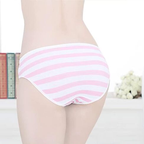 FASXIR Japanese Style Cute Striped Cotton Thong Bikini Underwear Briefs Panty Cosplay Panties for Women Pack of 2 in Saudi Arabia