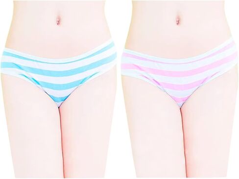 FASXIR Japanese Style Cute Striped Cotton Thong Bikini Underwear Briefs Panty Cosplay Panties for Women Pack of 2 in Saudi Arabia