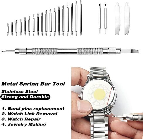 AOESIN 366 in 1 Metal Spring Bar Tool Sets (5 in 1 Spring bar Tools and 360 PCS Spring Bars) Kits for Watch Bands Straps Links Removal and Repair in Saudi Arabia