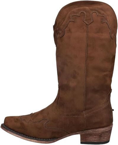 ROPER Womens Brianna Round Toe Casual Boots Mid Calf Low Heel 1-2" - Brown in Saudi Arabia