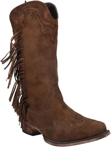 ROPER Womens Brianna Round Toe Casual Boots Mid Calf Low Heel 1-2" - Brown in Saudi Arabia