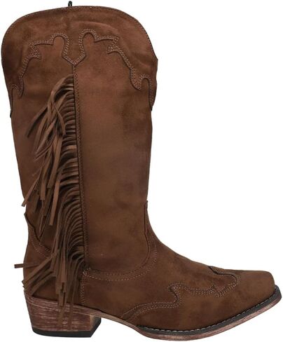 ROPER Womens Brianna Round Toe Casual Boots Mid Calf Low Heel 1-2" - Brown in Saudi Arabia