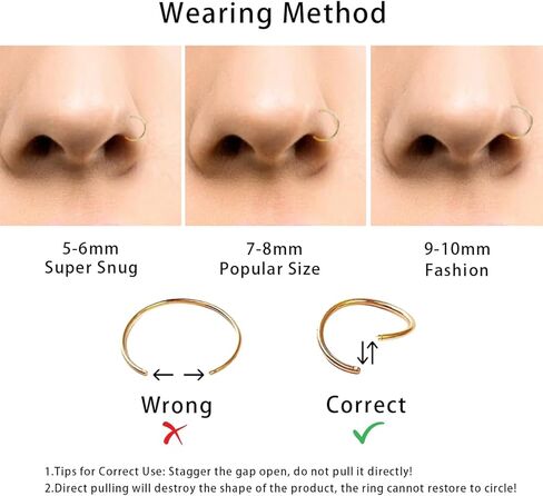 12 قطعة 20 غرام، اقراط وهمية لغضروف الانف، اقراط انف وحاجز الانف، اقراط انف مضادة للحساسية من الستيل الجراحي 316l، اقراط انف صغيرة ورفيعة، مجوهرات ثقب الانف مقاس 6 ملم 8 ملم 10 ملم للنساء in Kuwait