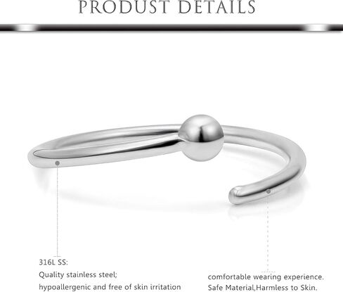 Hoeudjo حلقات الأنف هوب 316L الفولاذ المقاوم للصدأ الشفاه الزنمة الغضروف الحلزون حلق ثقب الجسم مجوهرات للنساء الرجال 36 قطعة مجموعة 20 جرام 6-12 مللي متر in Kuwait