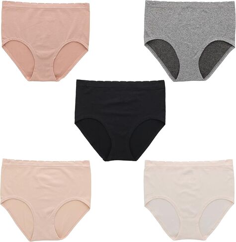 سراويل داخلية نسائية من Delta Burke Intimates مقاس كبير من الألياف الدقيقة عالية الارتفاع (5Pr) in Kuwait