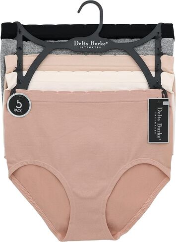 سراويل داخلية نسائية من Delta Burke Intimates مقاس كبير من الألياف الدقيقة عالية الارتفاع (5Pr) in Kuwait