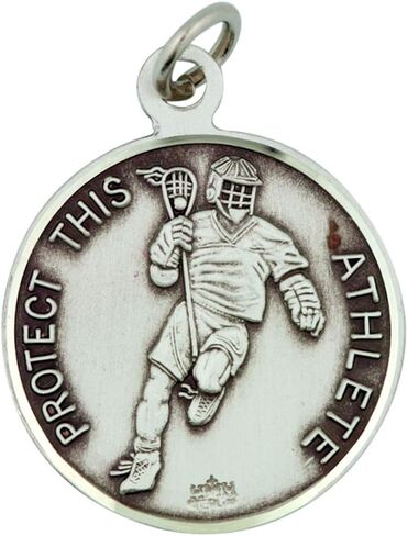 Religious Gifts Sterling Silver Saint Sebastian Sports Athlete Medal Pendant, 15/16 Inch in Kuwait