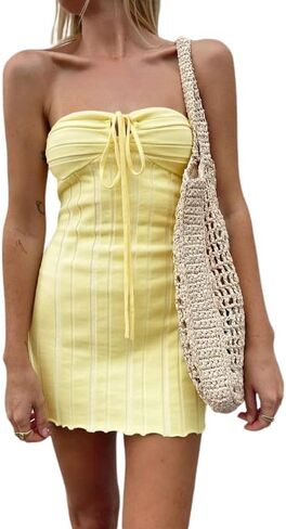 Criss Cross Halter Neck Dress Sleeveless Backless Hollow Out Bodycon Mini Dress Y2K Summer Clubwear in Saudi Arabia