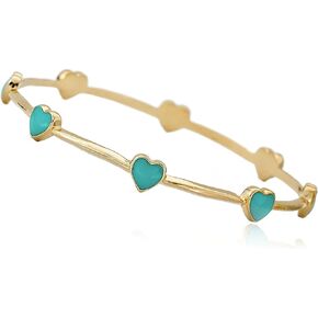 سوار قلوب صغيرة من Little Miss Twin Stars قابل للتكديس مطلي بالذهب عيار 14 قيراط in Kuwait