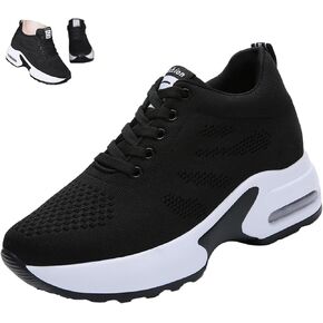 VIFOCUS Women's Hidden Height Wedge Sneakers,Lightweight Comfort Breathe Mesh Air Cushion Casual Lace Up Walking Platform Shoes in Saudi Arabia