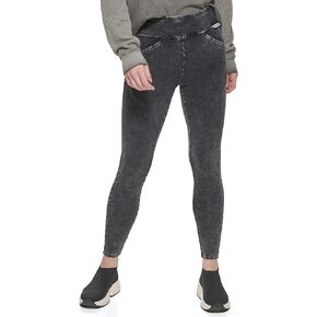 DKNY Women's Stretchy Everyday Mid Rise Logo Leggings in Saudi Arabia