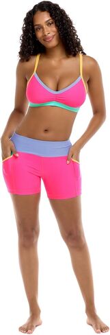 Body Glove Women's Standard Drew D, DD, E, F Cup Bikini Top Swimsuit with Adjustable 2-Way Back Detail, Bubble Gum Colorblock in Saudi Arabia