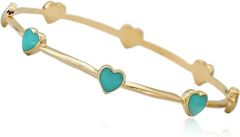 سوار قلوب صغيرة من Little Miss Twin Stars قابل للتكديس مطلي بالذهب عيار 14 قيراط in Kuwait