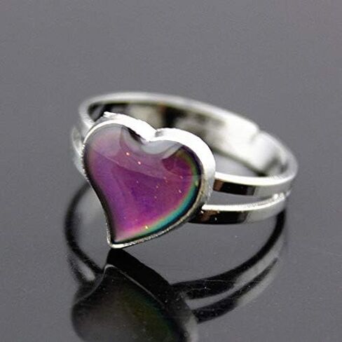 Love Heart Dinosaur Sun Smile Face Color Change Ring Mood Emotion Temperature Adjustable Index Ring for Women Girls Boys in Saudi Arabia