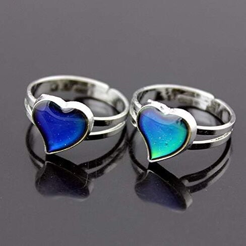 Love Heart Dinosaur Sun Smile Face Color Change Ring Mood Emotion Temperature Adjustable Index Ring for Women Girls Boys in Saudi Arabia