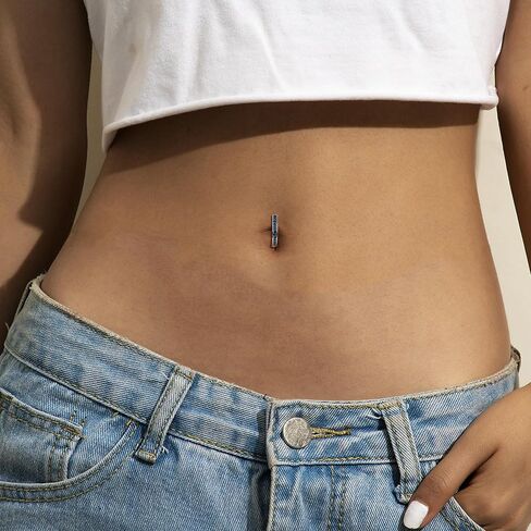 Fansilver 14G الفرس البطن زر خواتم حلقات البطن للنساء لطيف صغير هوب الجراحية الصلب حلقات زر البطن بسيطة عكس السرة ثقب المجوهرات زركون ثقب البطن المجوهرات in Kuwait