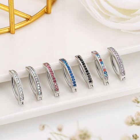 Fansilver 14G الفرس البطن زر خواتم حلقات البطن للنساء لطيف صغير هوب الجراحية الصلب حلقات زر البطن بسيطة عكس السرة ثقب المجوهرات زركون ثقب البطن المجوهرات in Kuwait