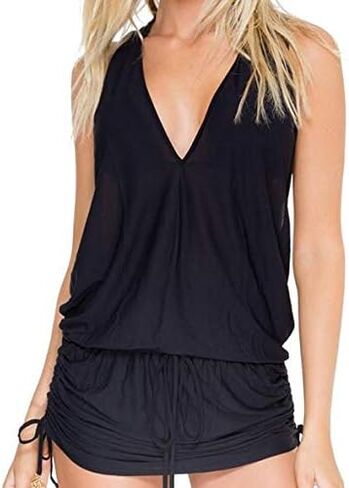 Luli Fama Women's Cosita Buena Racerback Mini Cover-Up Dress in Saudi Arabia