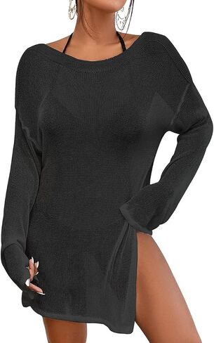 Bsubseach Crochet Cover Ups for Swimwear Women Beach Blouse Sheer Swim Coverups Mesh Knitted Dress in Saudi Arabia