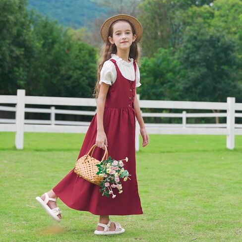 فستان Auidy_6TXD للفتيات من عصر النهضة، زي أميرات العصور الوسطى، زي عصر النهضة للفتيات، مجموعة من قطعتين in Kuwait