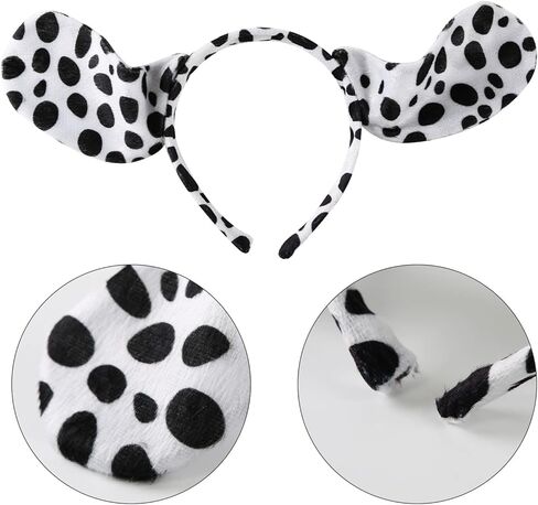 4 قطعة مجموعة إكسسوارات زي الحيوان عقال ذيل الأنف ربطة عنق الهالوين الدلماسي الكلب البقرة والخنزير فستان للأطفال والكبار in Kuwait