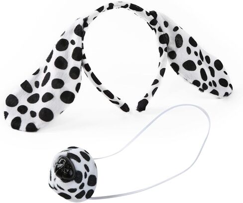 4 قطعة مجموعة إكسسوارات زي الحيوان عقال ذيل الأنف ربطة عنق الهالوين الدلماسي الكلب البقرة والخنزير فستان للأطفال والكبار in Kuwait