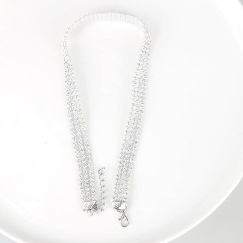 Luhiew Silver Crystal Cat Ears Headband and Silver Chocker Necklace, Cute Animal Cosplay Cat Costume Accessories for Halloween Christmas Festival Theme Party in Kuwait