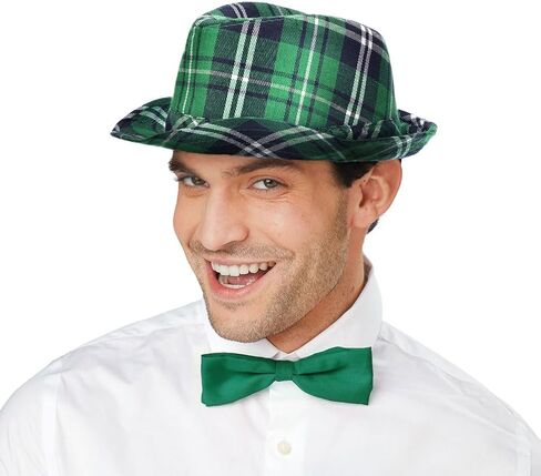 قبعة عيد القديس باتريك من Yilistore، قبعة فيدورا منقوشة أيرلندية لإكسسوارات أزياء الحفلات in Kuwait