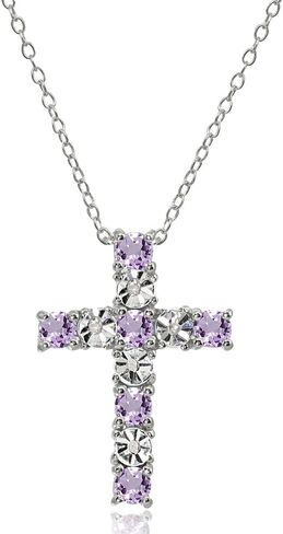 Sterling Silver Gemstone Cross Religious Pendant Necklace in Saudi Arabia