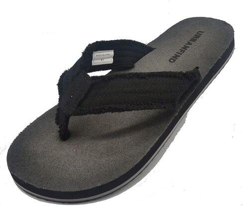 URBANFIND Men's Flip Flops Arch Support Sandals Comfortable Leather Thongs TPR Non-Slip Slippers in Kuwait