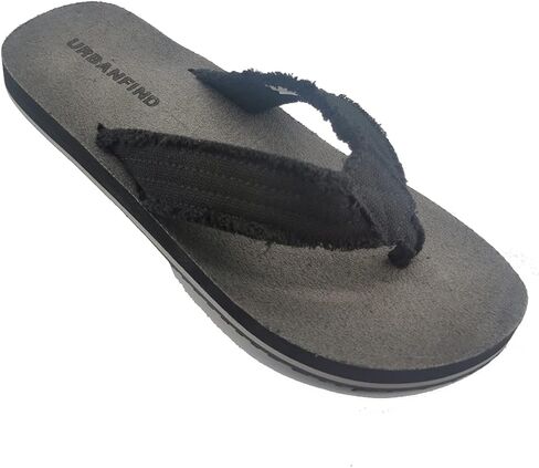URBANFIND Men's Flip Flops Arch Support Sandals Comfortable Leather Thongs TPR Non-Slip Slippers in Kuwait