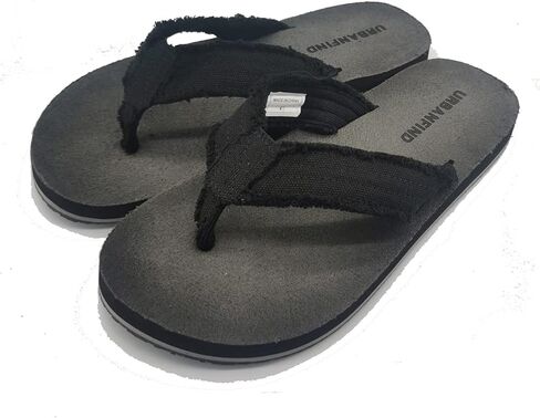 URBANFIND Men's Flip Flops Arch Support Sandals Comfortable Leather Thongs TPR Non-Slip Slippers in Kuwait