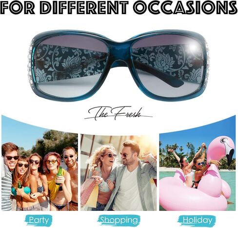 The Fresh Trendy Classic Women Hot Fashion Rhinestones Sunglasses with Gift Box in Kuwait