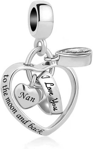 LSxAB Mom Sister Auntie Daughter Heart Charm Compatible with Pandora Charm Bracelet Women Girls Family Birthday Anniversary in Saudi Arabia