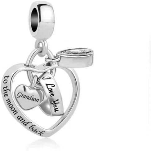 LSxAB Mom Sister Auntie Daughter Heart Charm Compatible with Pandora Charm Bracelet Women Girls Family Birthday Anniversary in Saudi Arabia