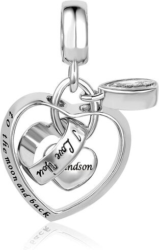 LSxAB Mom Sister Auntie Daughter Heart Charm Compatible with Pandora Charm Bracelet Women Girls Family Birthday Anniversary in Saudi Arabia