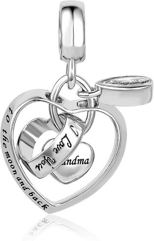 LSxAB Mom Sister Auntie Daughter Heart Charm Compatible with Pandora Charm Bracelet Women Girls Family Birthday Anniversary in Saudi Arabia