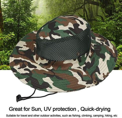 Wide Brim Sun Hat for Men Women, Unisex Outdoor Bucket Hat Breathable Mesh Cap for Travel Beach Hiking Fishing, As the Pictures Show, One size in Kuwait
