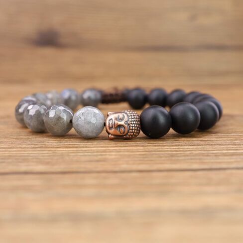 COAI Mens Womens Stone Buddha Head Prayer Bracelet in Saudi Arabia