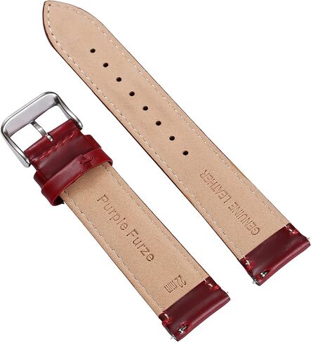 حزام معصم من الجلد الطبيعي PURPLE FURZE - سوار بديل متعدد الألوان للرجال والنساء للجنسين مع أجهزة سريعة الفك - 14 مم 16 مم 17 مم 18 مم 19 مم 20 مم 21 مم 22 مم 24 مم in Kuwait