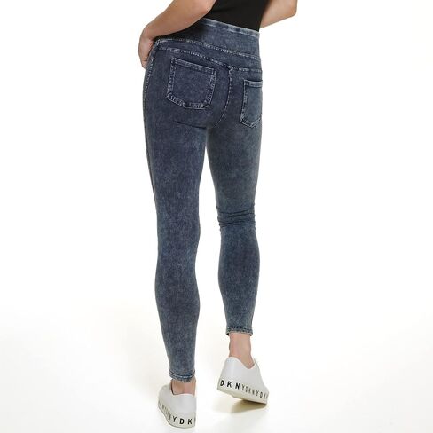 DKNY Women's Stretchy Everyday Mid Rise Logo Leggings in Saudi Arabia