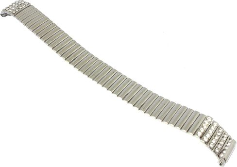 Speidel 11mm to 14mm Ladies Silver Twist-O-Flex Expansion Watch Band Watch with Silver Rhinestones in Saudi Arabia