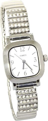 Speidel 11mm to 14mm Ladies Silver Twist-O-Flex Expansion Watch Band Watch with Silver Rhinestones in Saudi Arabia