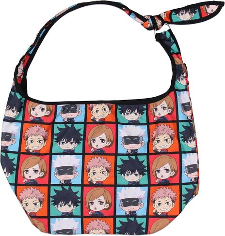 Jujutsu Kaisen Chibi Character Blocks Shoulder Crossbody Hobo Bag Adjustable Strap, Multicolored, One size in Kuwait